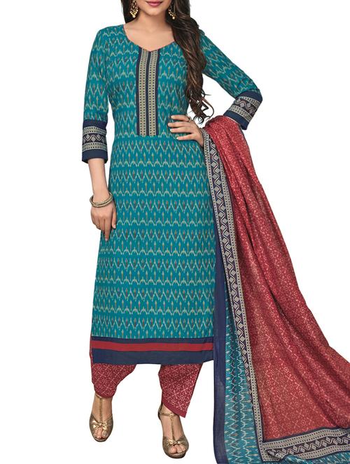 Printed unstitched salwar suit - 15416519 - Standard Image - 1
