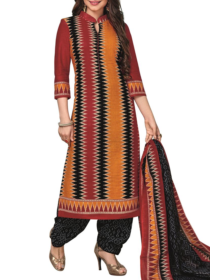 Printed unstitched salwar suit - 15416523 - Zoom Image - 1