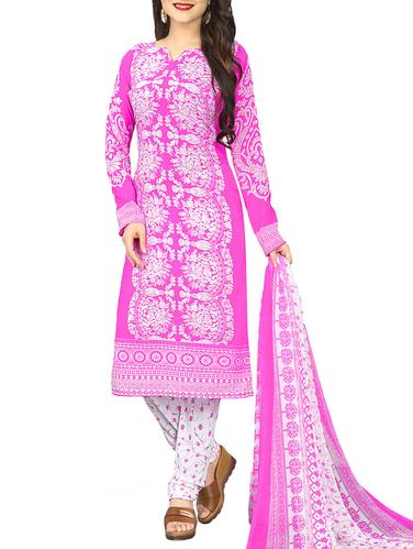 Printed unstitched churidaar suit - 15416556 - Very Small Image - 1