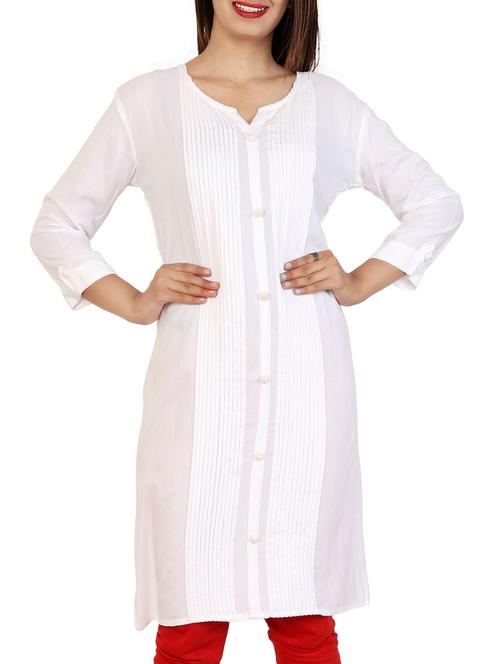 Straight Pintucks kurta - 15416558 - Standard Image - 1
