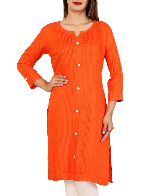 Straight Pintucks kurta - 15416559 - Standard Image - 1