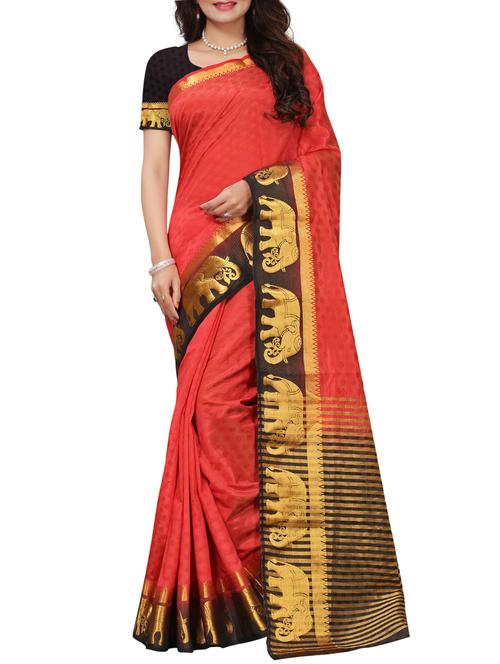 Zari bordered tussar silk saree with blouse - 15416580 - Very Small Image - 1