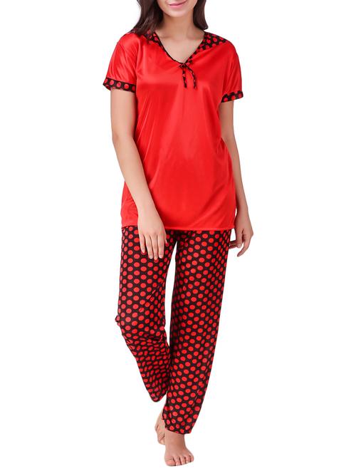 polka dotted nightwear pajama set - 15416595 - Standard Image - 1