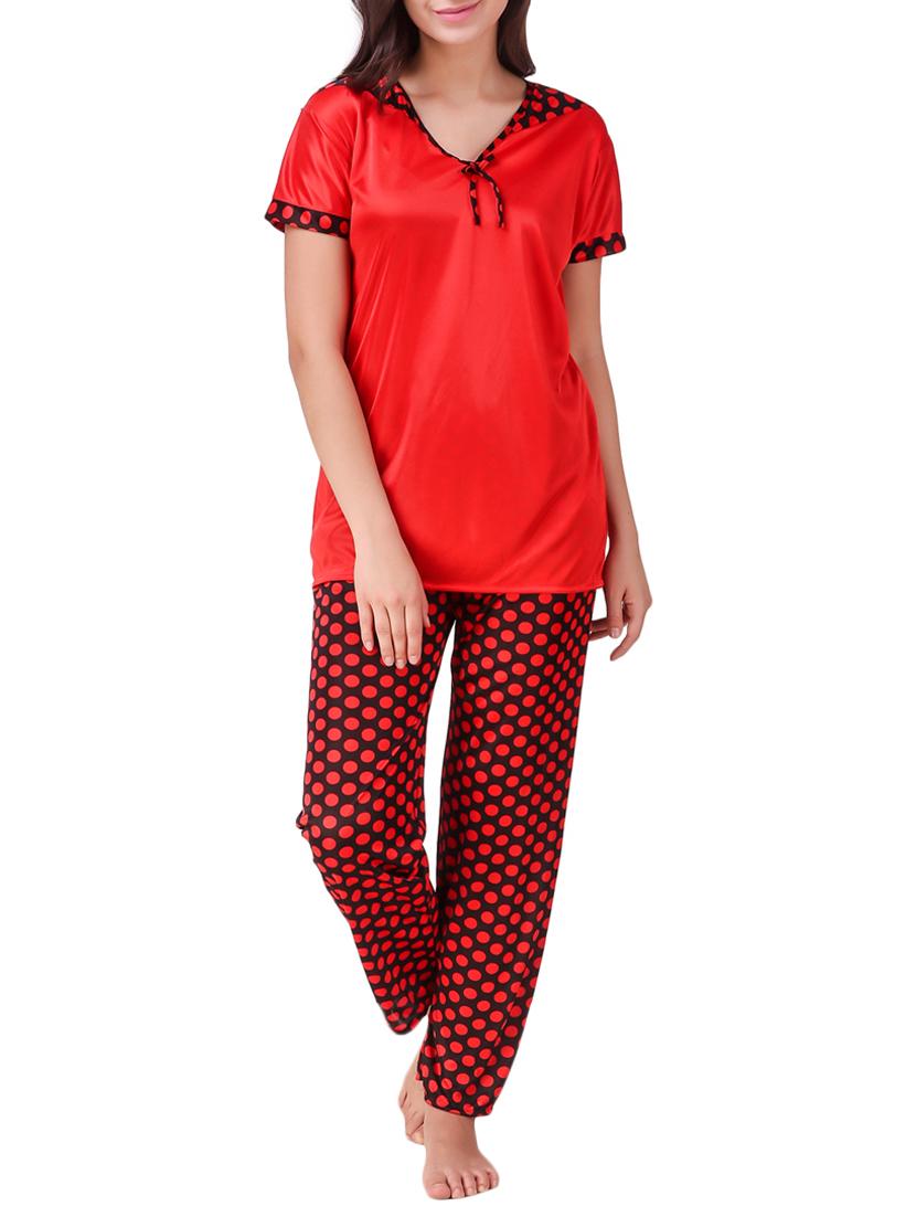 polka dotted nightwear pajama set - 15416595 - Zoom Image - 1