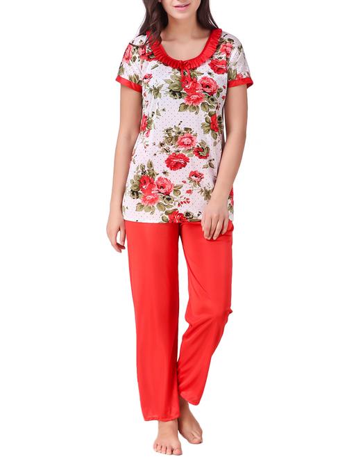 floral nightwear pajama set - 15416598 - Standard Image - 1
