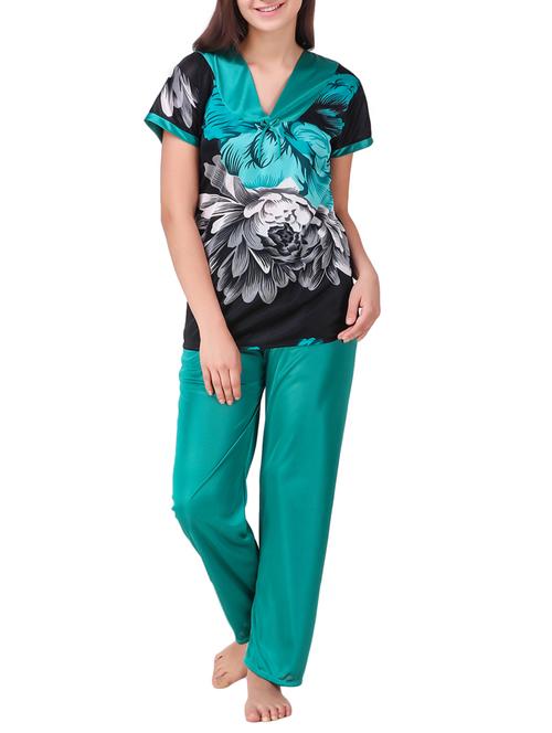 floral nightwear pajama set - 15416599 - Standard Image - 1