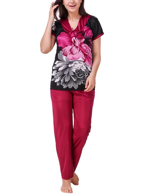 floral nightwear pajama set - 15416600 - Standard Image - 1