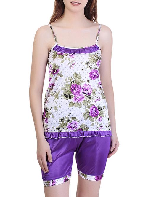 floral nightwear shorts set - 15416605 - Standard Image - 1