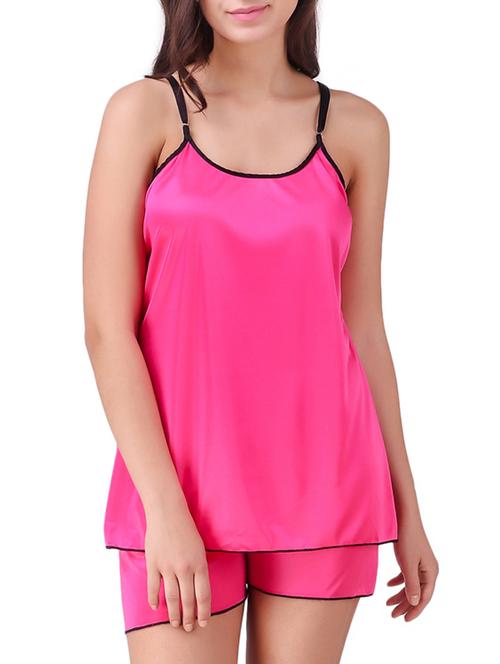solid nightwear shorts set - 15416606 - Standard Image - 1