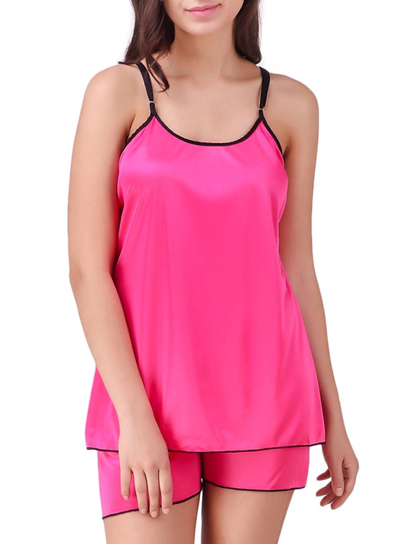 solid nightwear shorts set - 15416606 - Zoom Image - 1