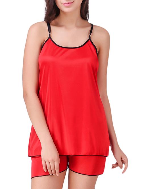 solid nightwear shorts set - 15416608 - Standard Image - 1