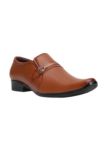 tan leatherette formal slip ons - 15416619 - Very Small Image - 1