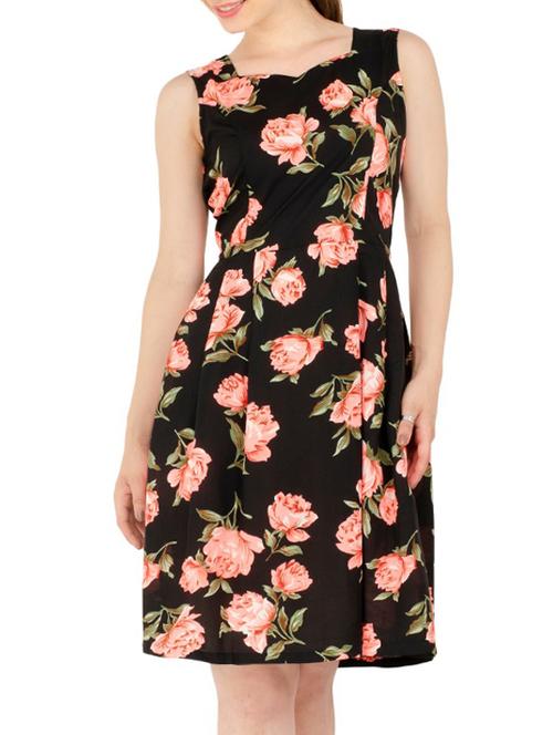 floral fit and flare dress - 15416621 - Standard Image - 1