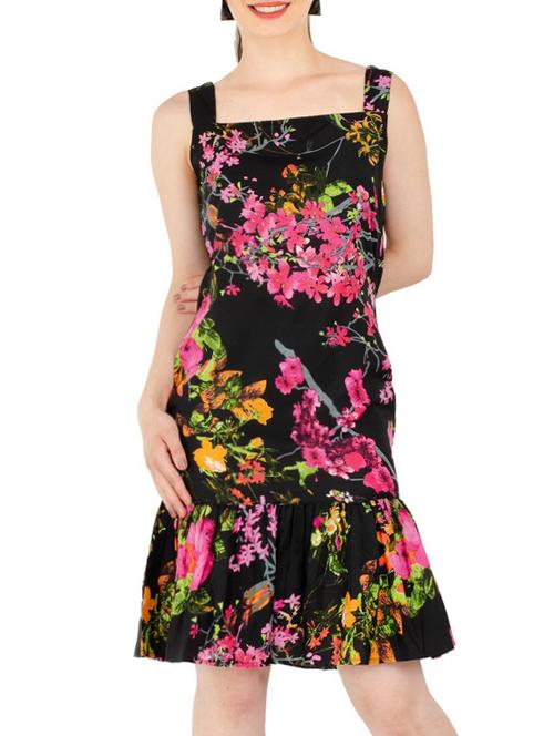 floral flared hem dress - 15416623 - Standard Image - 1