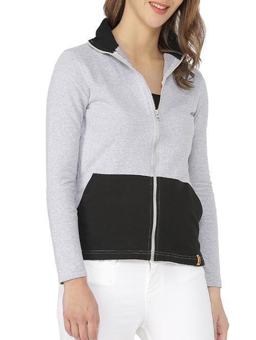 color blocked zip up sweatshirt - 15416633 - Standard Image - 1