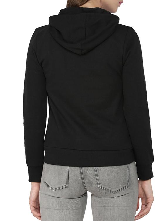 hooded neck solid sweatshirt - 15416642 - Zoom Image - 3