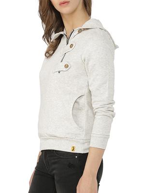 hooded zip detail sweatshirt - 15416652 - Standard Image - 2