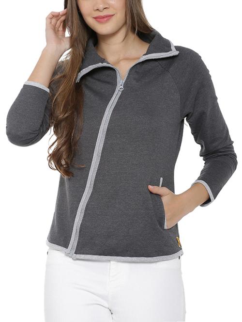 turtle neck diagonal zip sweatshirt - 15416665 - Standard Image - 1