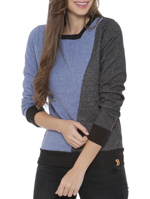 color block round neck sweatshirt - 15416670 - Standard Image - 1