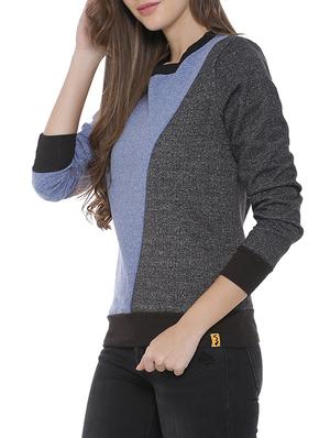 color block round neck sweatshirt - 15416670 - Standard Image - 2