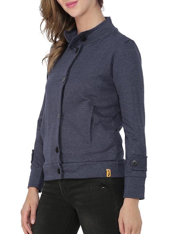 stylized neck button down jacket - 15416673 - Zoom Image - 2