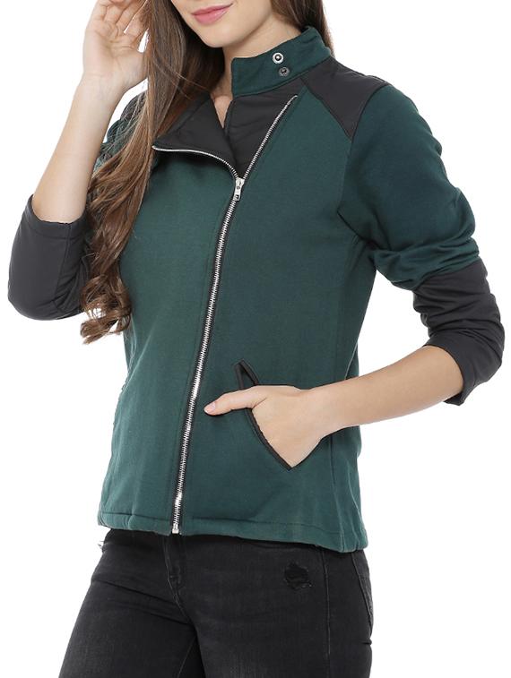 stylized neck zip up jacket - 15416677 - Zoom Image - 2