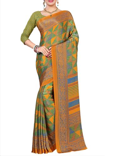 Geometrical printed saree with blouse - 15416684 - Very Small Image - 1