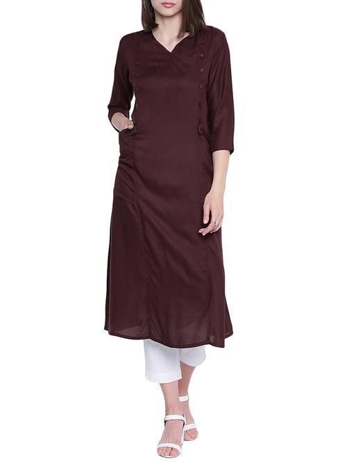 A-line pocket kurta with tassels - 15416707 - Standard Image - 1