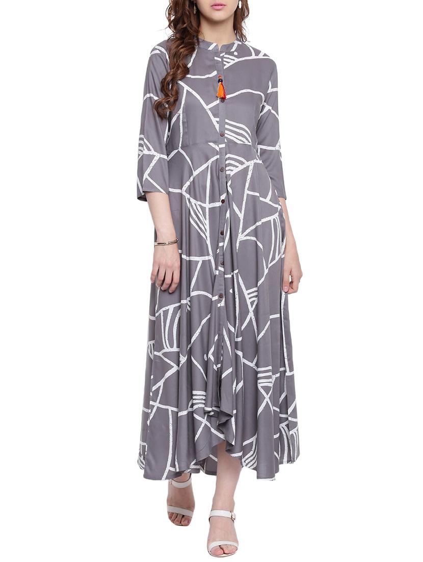 flared printed kurta - 15416713 - Zoom Image - 1