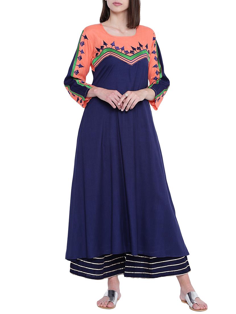 A-line embroidered Kurta - 15416716 - Zoom Image - 1