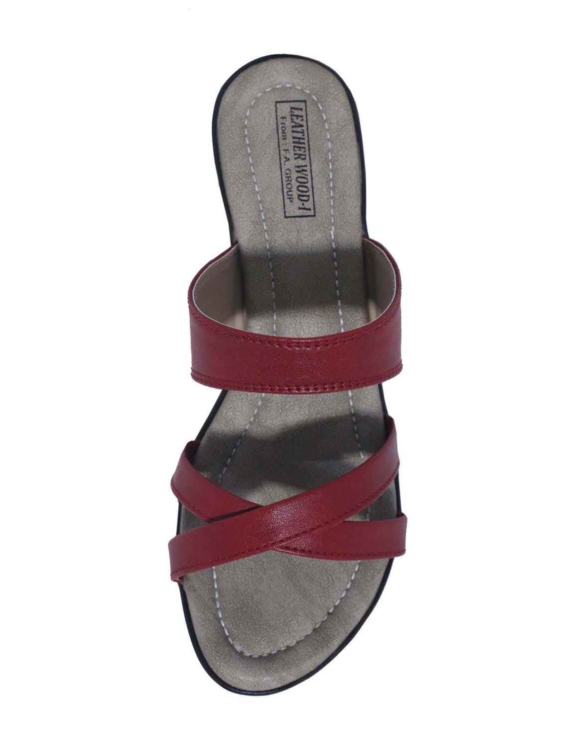 maroon slip on sandals - 15416720 - Zoom Image - 4