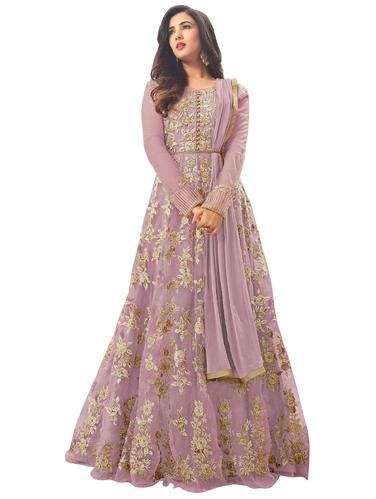 zari embellished anarkali semi-stitched suit - 15416863 - Very Small Image - 1