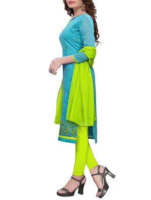 embroidered unstitched churidaar suit - 15416897 - Standard Image - 2