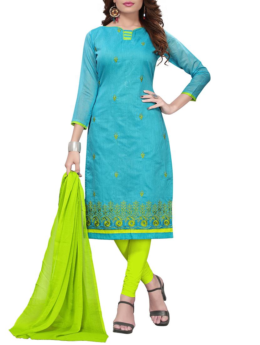 embroidered unstitched churidaar suit - 15416897 - Zoom Image - 1