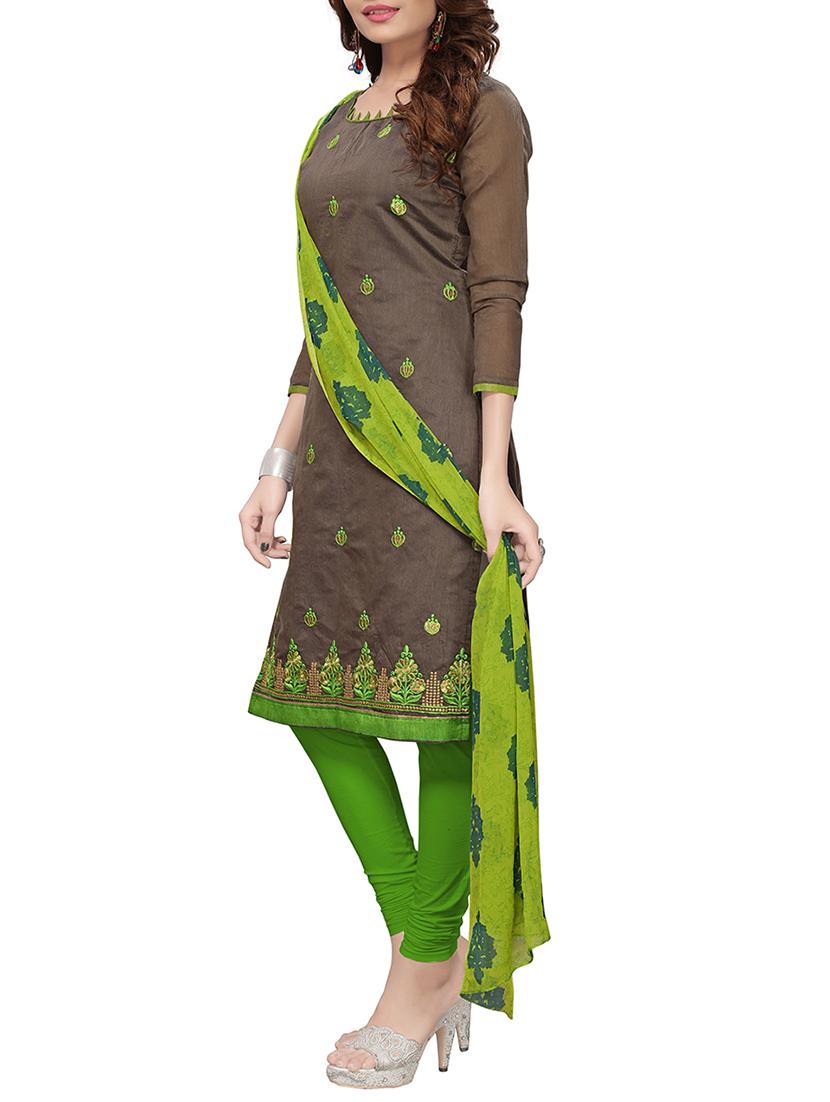 embroidered unstitched churidaar suit - 15416907 - Zoom Image - 2
