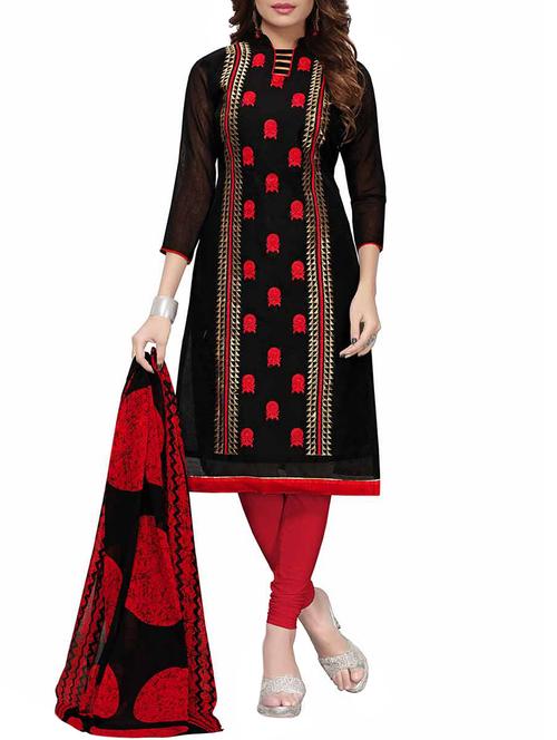 embroidered unstitched churidaar suit - 15416908 - Standard Image - 1