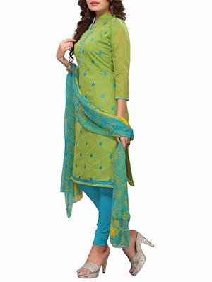 embroidered unstitched churidaar suit - 15416909 - Standard Image - 2