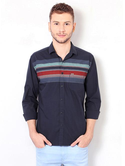 blue cotton casual shirt - 15417070 - Very Small Image - 1