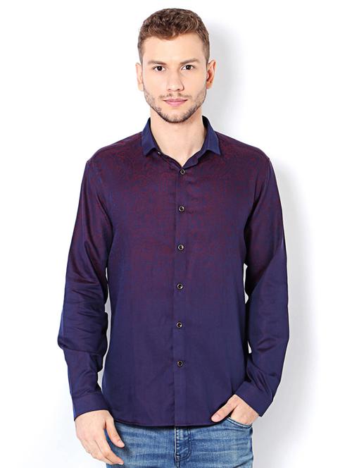 purple cotton casual shirt - 15417071 - Standard Image - 1