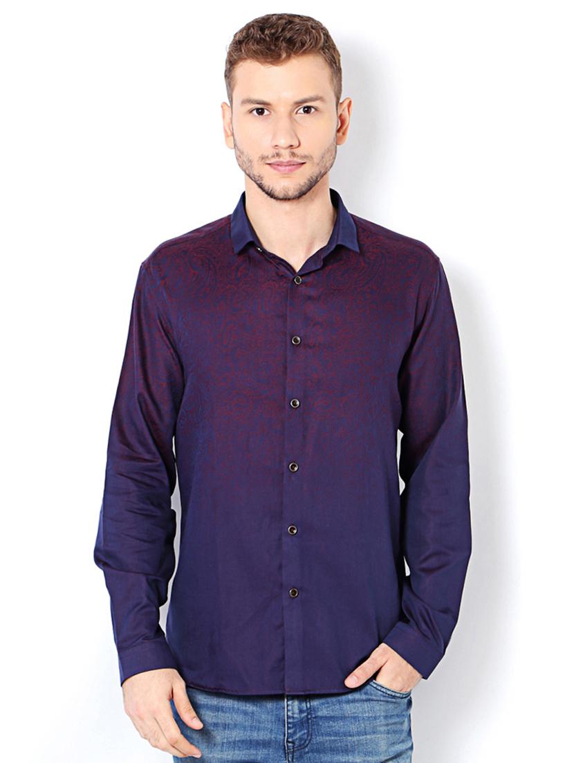 purple cotton casual shirt - 15417071 - Zoom Image - 1