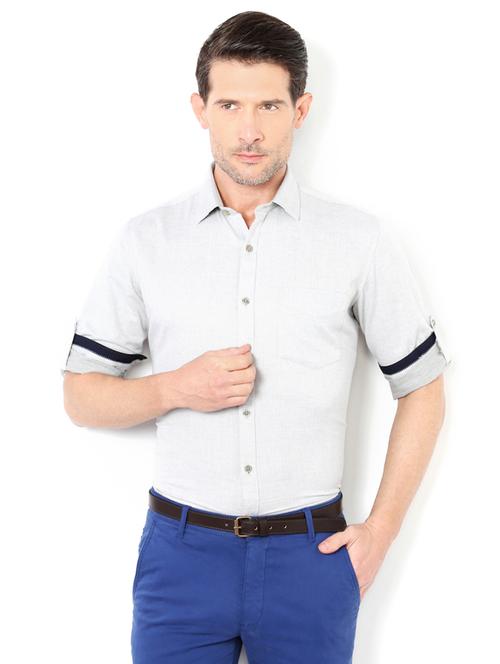 grey cotton casual shirt - 15417080 - Standard Image - 1