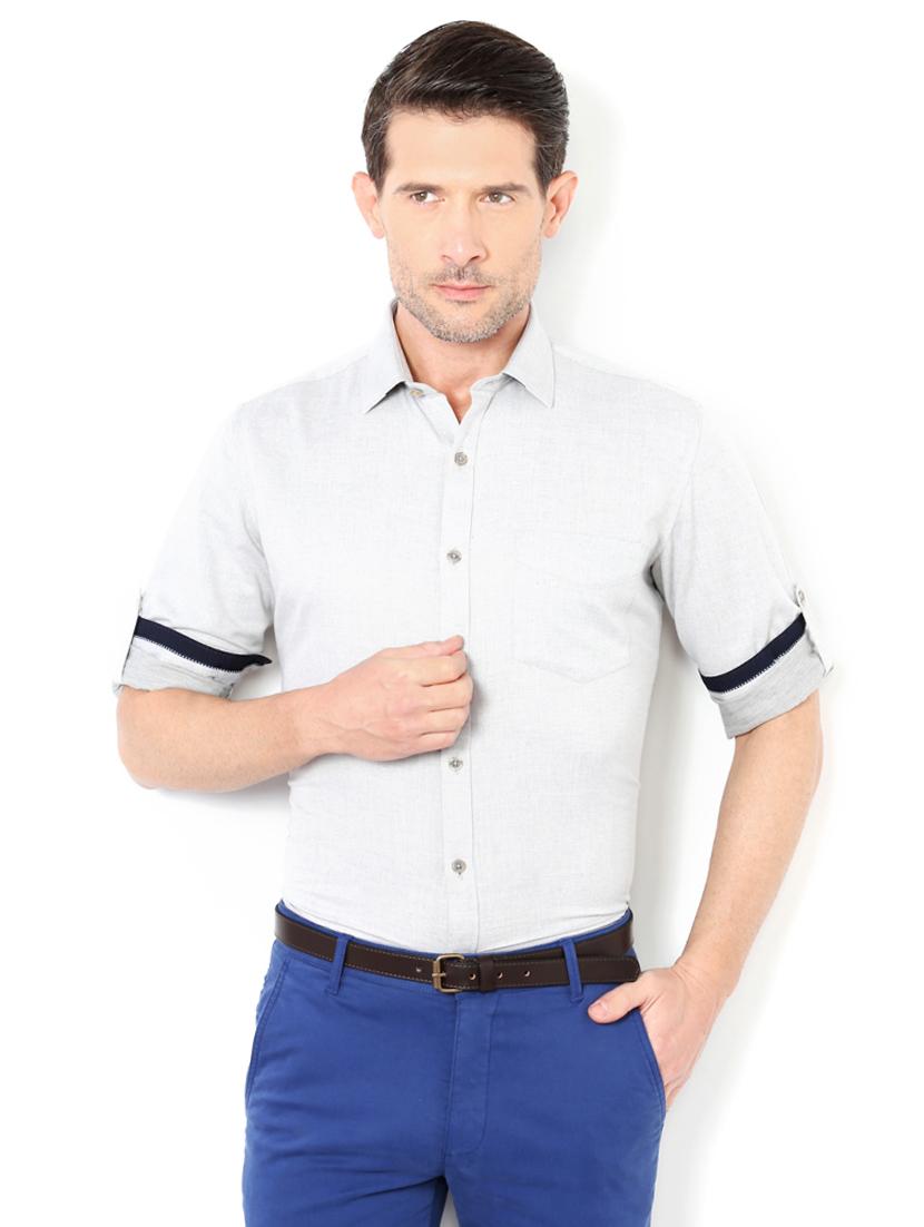 grey cotton casual shirt - 15417080 - Zoom Image - 1