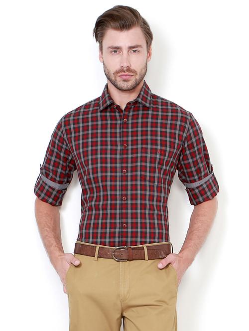 red cotton casual shirt - 15417082 - Standard Image - 1