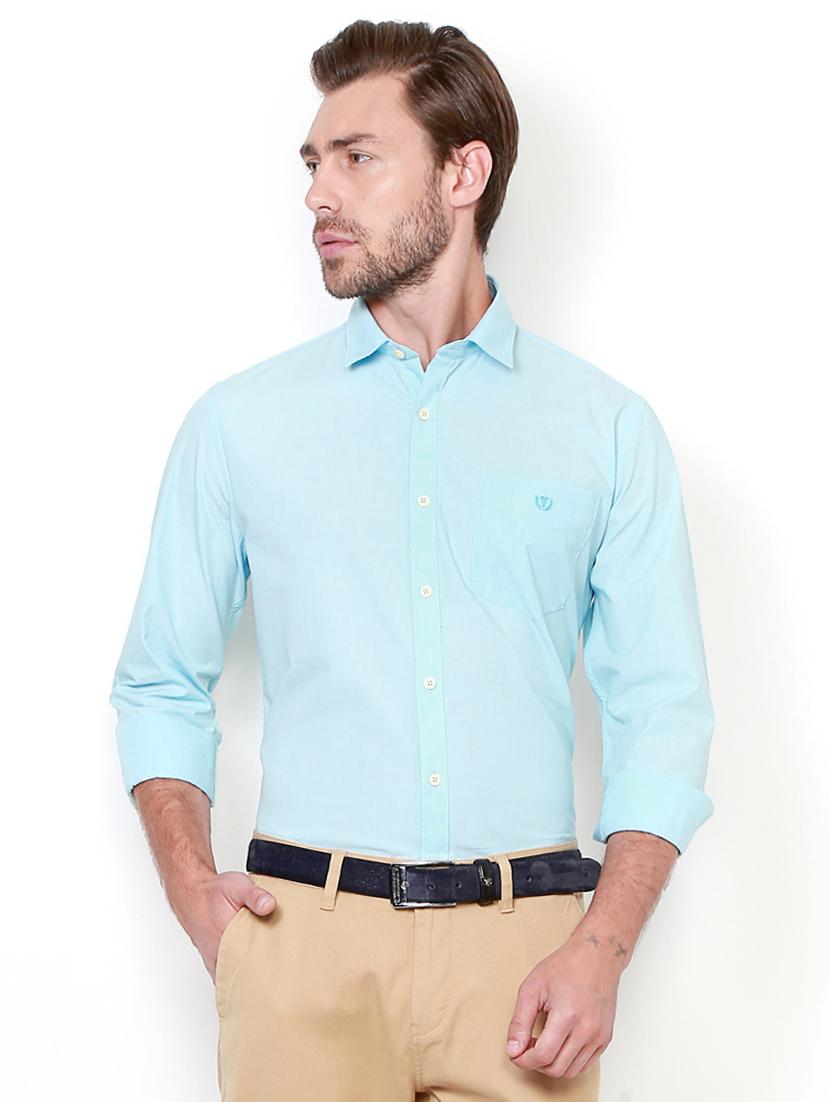 light blue cotton casual shirt - 15417086 - Zoom Image - 1