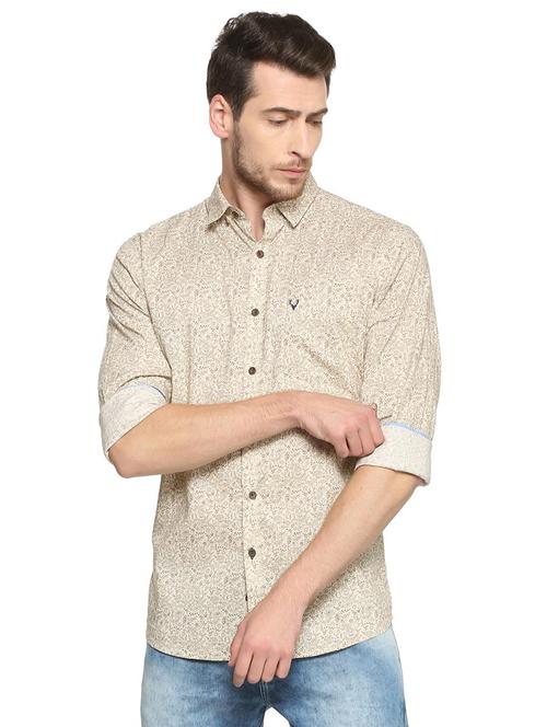 beige cotton casual shirt - 15417095 - Standard Image - 1