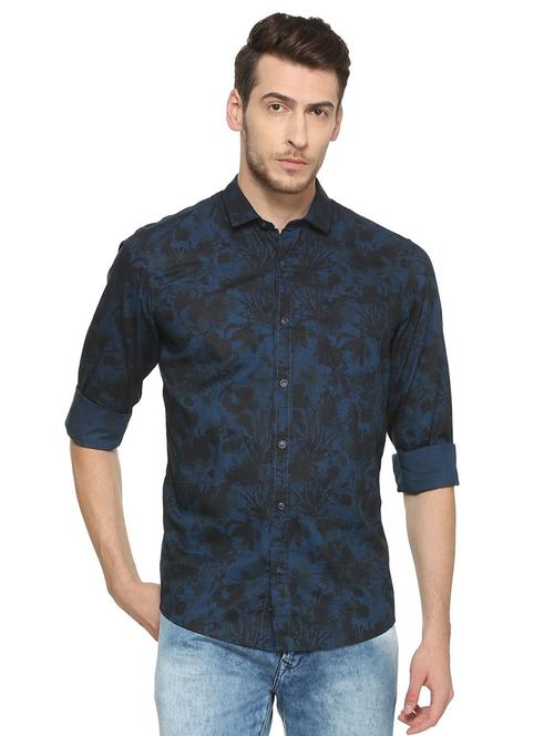 blue cotton casual shirt - 15417096 - Standard Image - 1