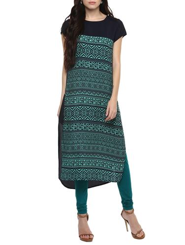 straight printed kurta - 15417104 - Very Small Image - 1