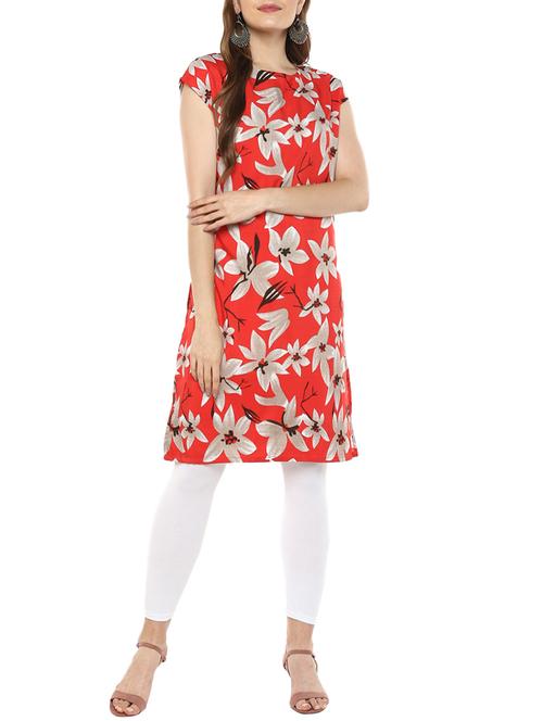 straight floral kurta - 15417136 - Standard Image - 1