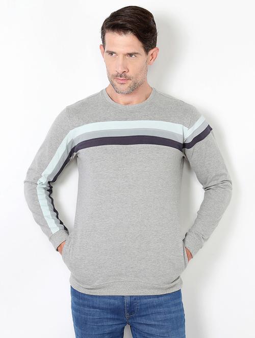 grey cotton striped t-shirt - 15417189 - Standard Image - 1