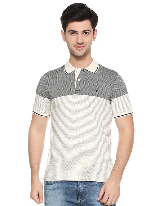 beige cotton all over print t-shirt - 15417196 - Standard Image - 1
